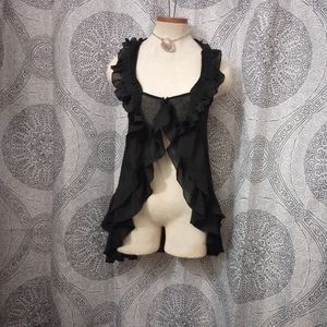 UmGee USA Open Knit Lightweight Vest With Ruffles Size Small Junior